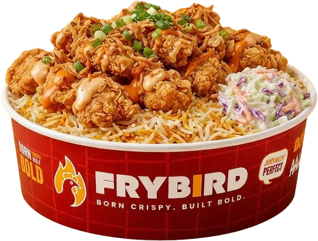 Frybird Rice Bowl, photographed against a plain background