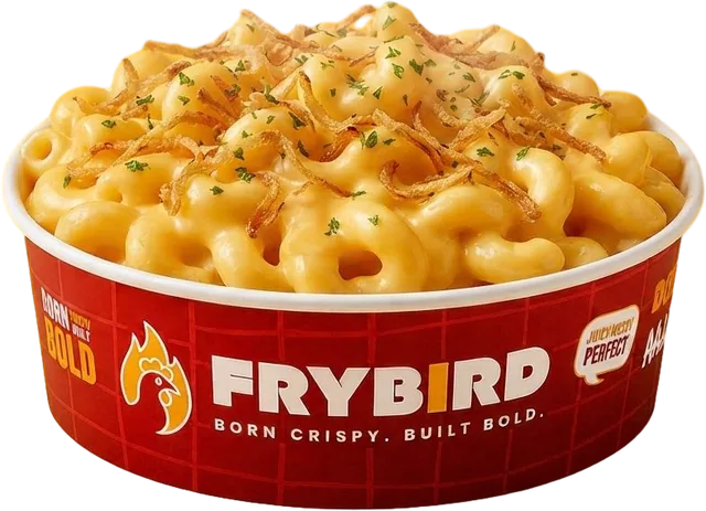 Classic Mac & Cheese, photographed against a plain background