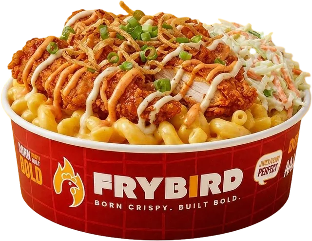 Nashville Chicken Mac & Cheese, photographed against a plain background